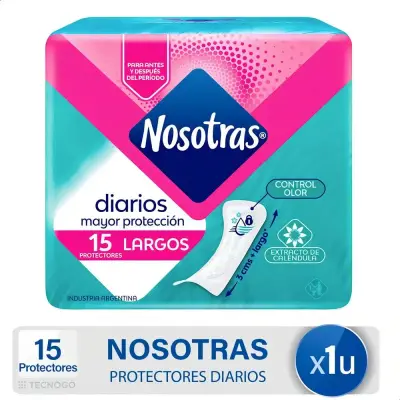 Protector Femenino Nosotras Largo Calentable x 15