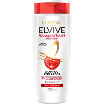 Shampoo Elvive Keratin Reparación Total 750 ml