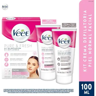 Veet Pure Kit Crema Facial 2 x 50 ml