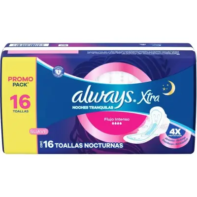 Always Xtra Triple Protección Pañal Nocturno x16