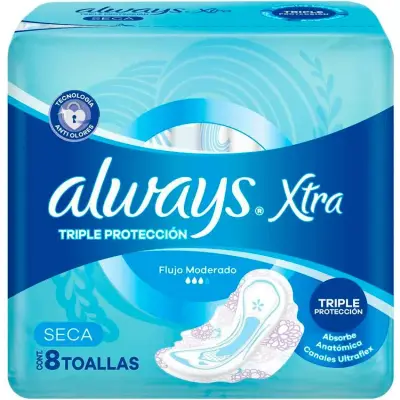 Pañal Always Xtra Triple Protección 8 unidades