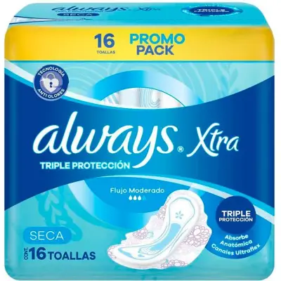 Pañal Always Xtra Triple Protección Diurno 16 unidades