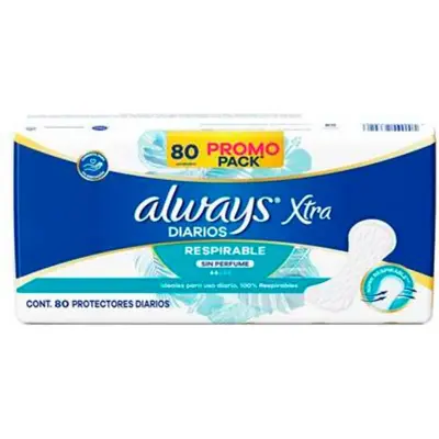 Protector Femenino Always Liners Respirable X80