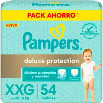 Pañal Pampers Deluxe Protección XXG x 54 Unidades