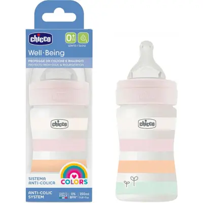 Biberón Chicco Bibi With Bottle Lent Rosa 150 ml