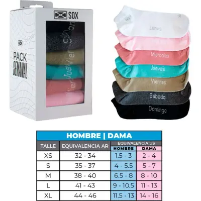 Soquetes de Dama Sox x7 Pares Talle M