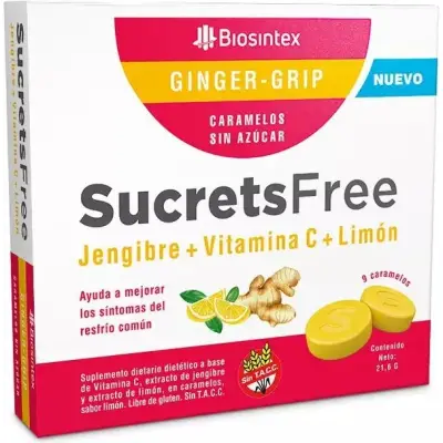 Caramelo Sucrets Free Jengibre Grip x9