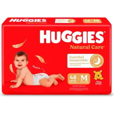 Pañal Huggies Natural Care Talla Mediano x48