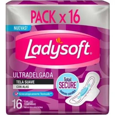 Toallas Femeninas Ladysoft Ultra Toque Suave x16