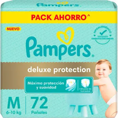Pañal Pampers Deluxe Protección Mediana x 72 unidades
