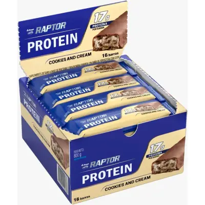 Barrita Proteica Raptor Sabor Cookies and Cream X 16 Unidades