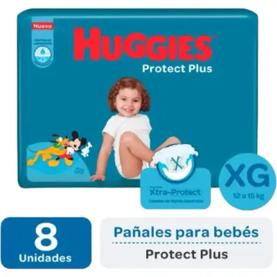 Pañal Huggies Protection Plus Talla XG Pack x8