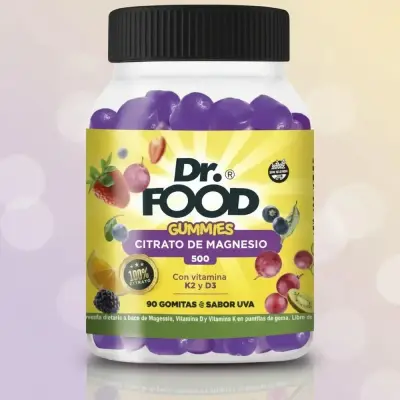 Dr. Food Citrato de Magnesio + K2 + D3 - 90 Gomas