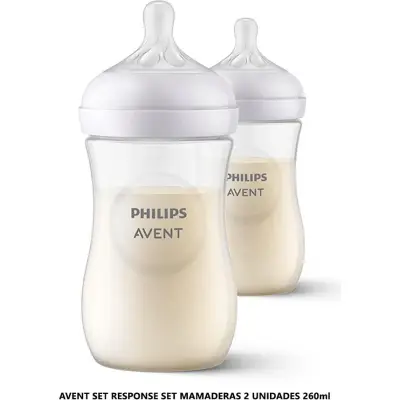 Set de 2 Mamaderas Avent Natural Response 260 ml