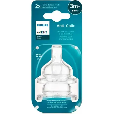 Mamadera Avent Tetero Natural Rápido 3M+ Pack x2