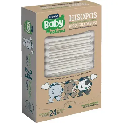 Hisopos de Algodón Baby Algabo Caja 24 unidades