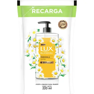 Jabón Líquido Lux Glicerina Manzana 220 ml