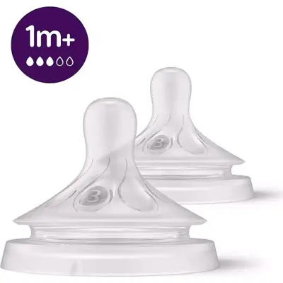 Tetero Natural Response Avent Flujo Medio 1M+ Pack x2