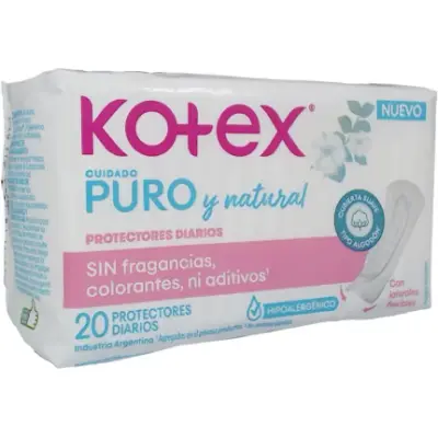 Pañal Kotex Pure Natural Sin Aroma x 20