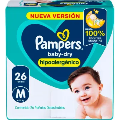 Pañales Pampers Baby Dry Medio 26 unidades