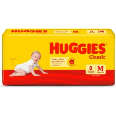 Pañales Huggies Classic Talla M x8