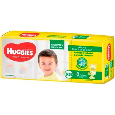 Pañal Huggies Classic Talla XG Pack x8