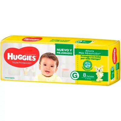 Pañal Huggies Classic Talla G x8
