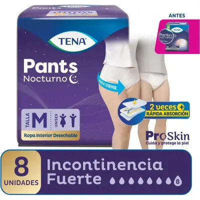 Pañal Tena Pants Nocturno Talla M 8 unidades