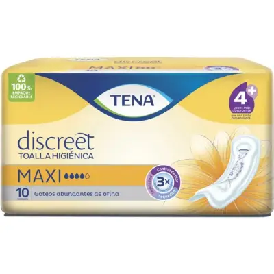 Toallas Femeninas Tena Discreet Maxi x10