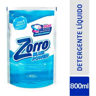 Detergente Líquido Zorro Blue 800 ml