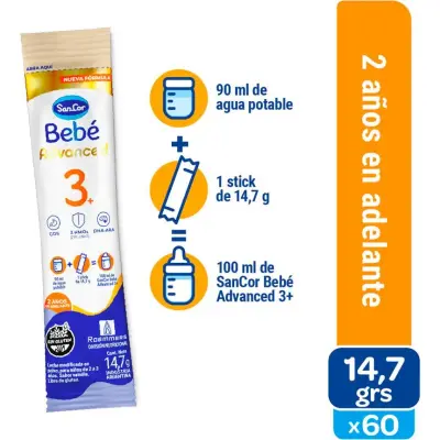 Biberon Sancor Bebé 3+ Advanced Sistema 60 ml