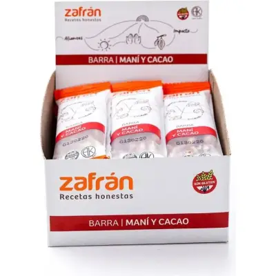 Barra de Maní y Cacao Zafran 12 x 28 g
