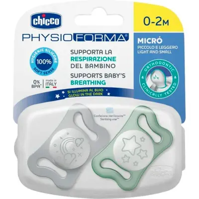 Chupete Chicco Physio Night 0-2 meses Pack x2