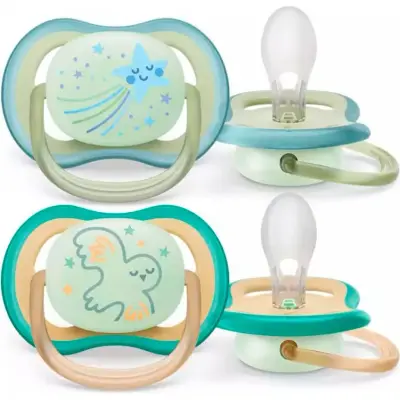 Chupete Avent 0-6 meses Ultra Soft Noche Pack x2