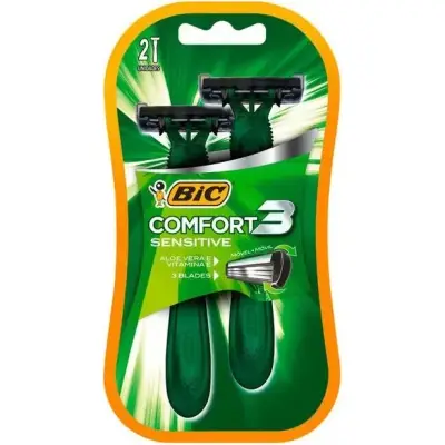 Crema de Afeitar BIC Comfort 3 Active Sensitive 2 Unidades