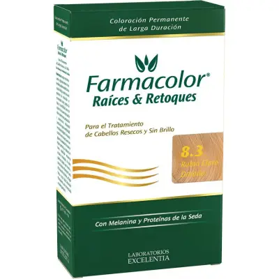 Tintura Capilar Farmacolor Raíces Rubio Claro Dorado Tono 8.3