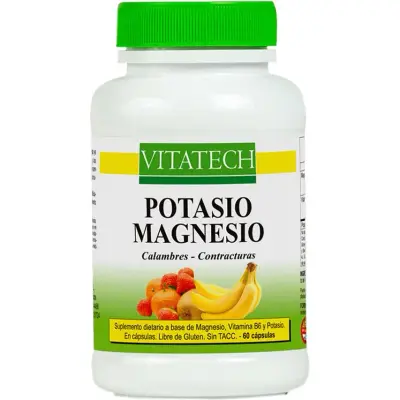 Suplemento Potasio y Magnesio Vitatech 60 Cápsulas