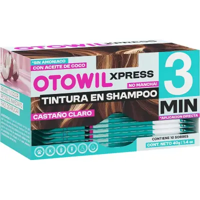 Tintura Capilar Otowil Tint Express 3 Minutos Castaño Claro 40x10