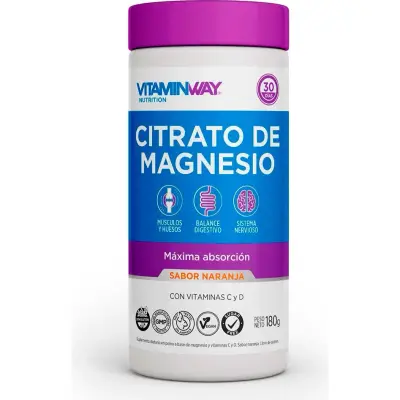 Suplemento Vitamin Way Cítrico Magnesio Naranja 180 g