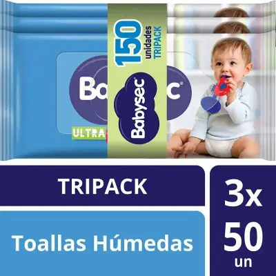 Babysec Toallitas Húmedas Algodón Ultrafresh 150 unidades
