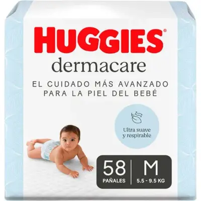 Pañal Huggies Dermacare Talla M 58 Unidades