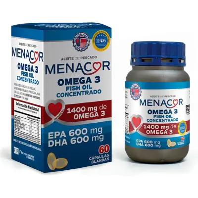 Menacor Omega 3 Suplemento Dietario 60 Cápsulas