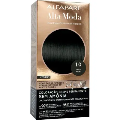 Tintura Capilar Alta Moda Tono 1.0 Negro Sin Aroma