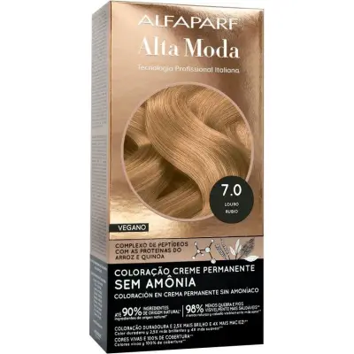 Tintura Capilar Alta Moda Color Tono 7.0 Rubio Sin Aroma