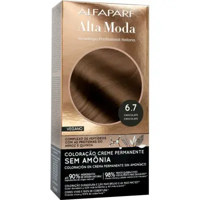 Tintura Capilar Alta Moda Color Tono 6.7 Chocolate Sin Aroma