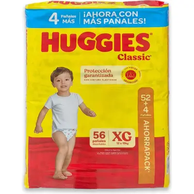 Pañal Huggies Classic Talla XG x56 unidades