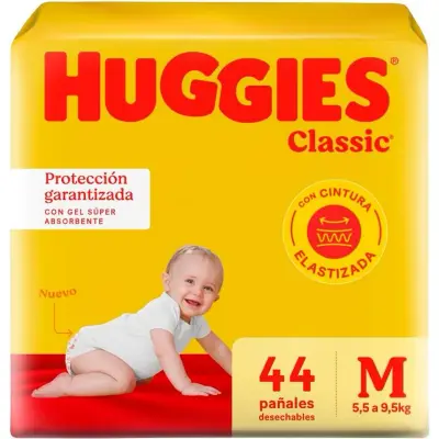 Pañal Huggies Classic Talla Mediana x 44 unidades
