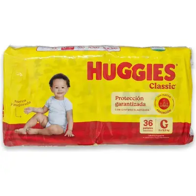 Pañales Huggies Classic Grande X 36