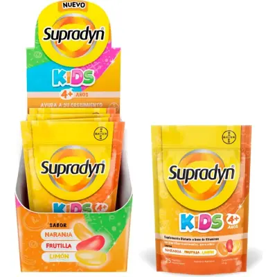 Suplemento Dietario Supradyn Kids Sabor Naranja Sobres 6 x 25 g