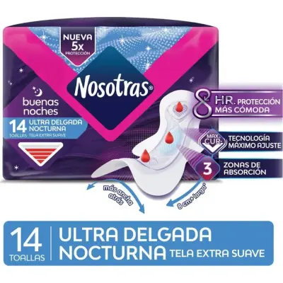 Protector Femenino Nosotras Toa Ultra Delgado Noches x14